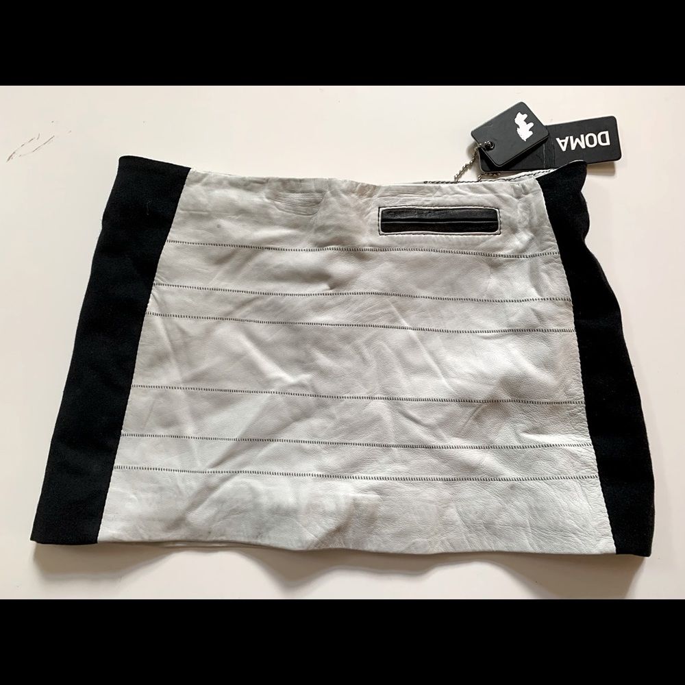 DOMA Leather lambskin mini skirt grey S/M
